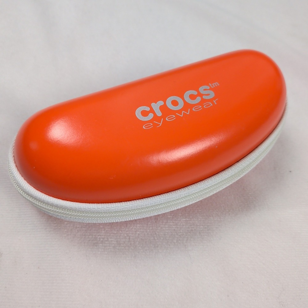 Crocs Eyewear Kids Orange Hard Shell Zipper Glasses Case Sunglasses Protector